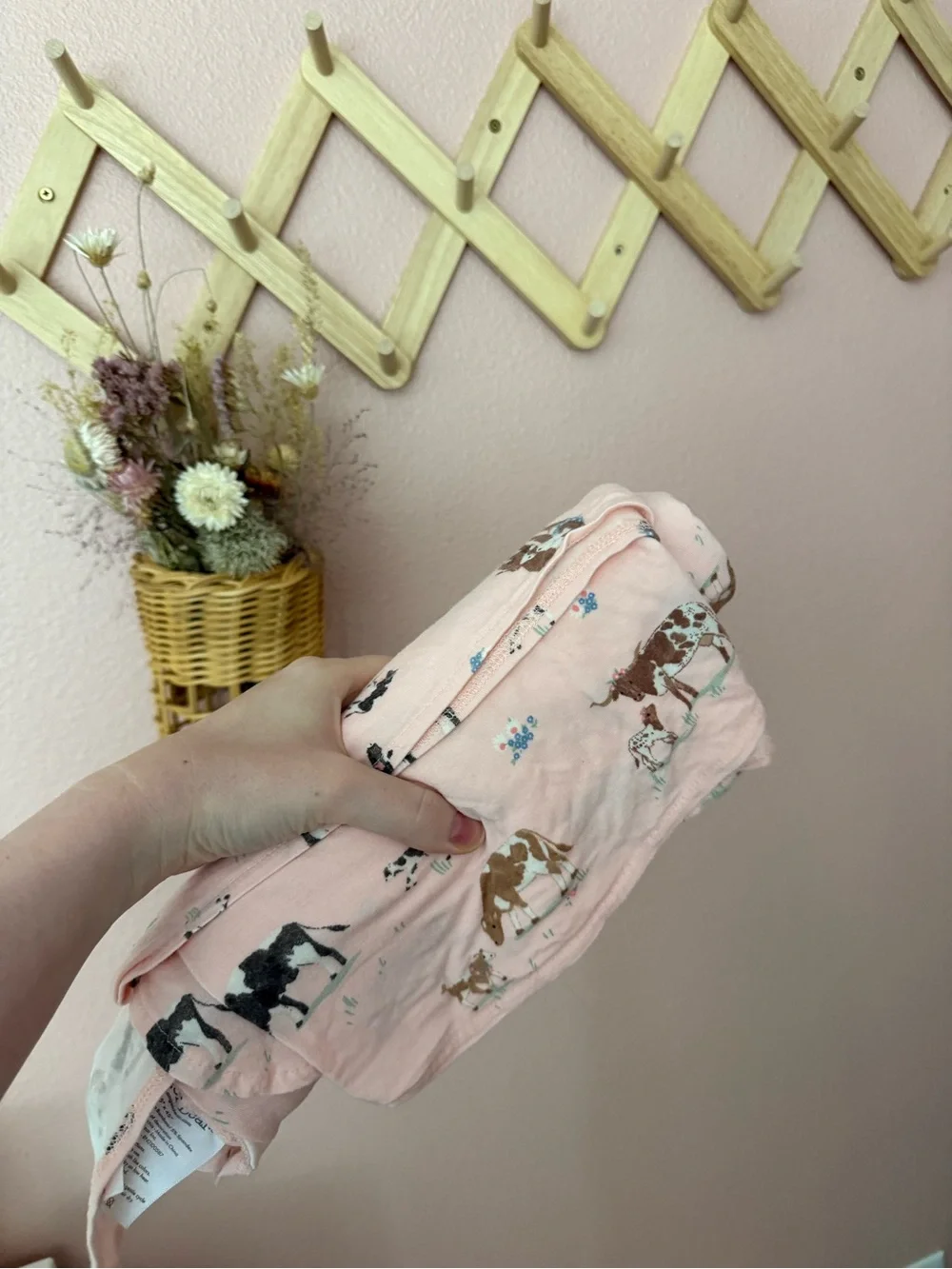 Angel Dear Bamboo Pink Cow Print Baby Swaddle